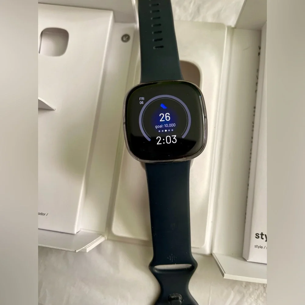 NIB! Fitbit Sense Smartwatch - Black Stress Management ECG